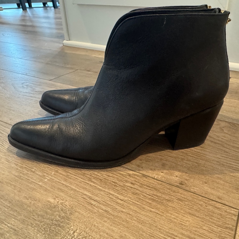Vince Black Leather Ankle Booties